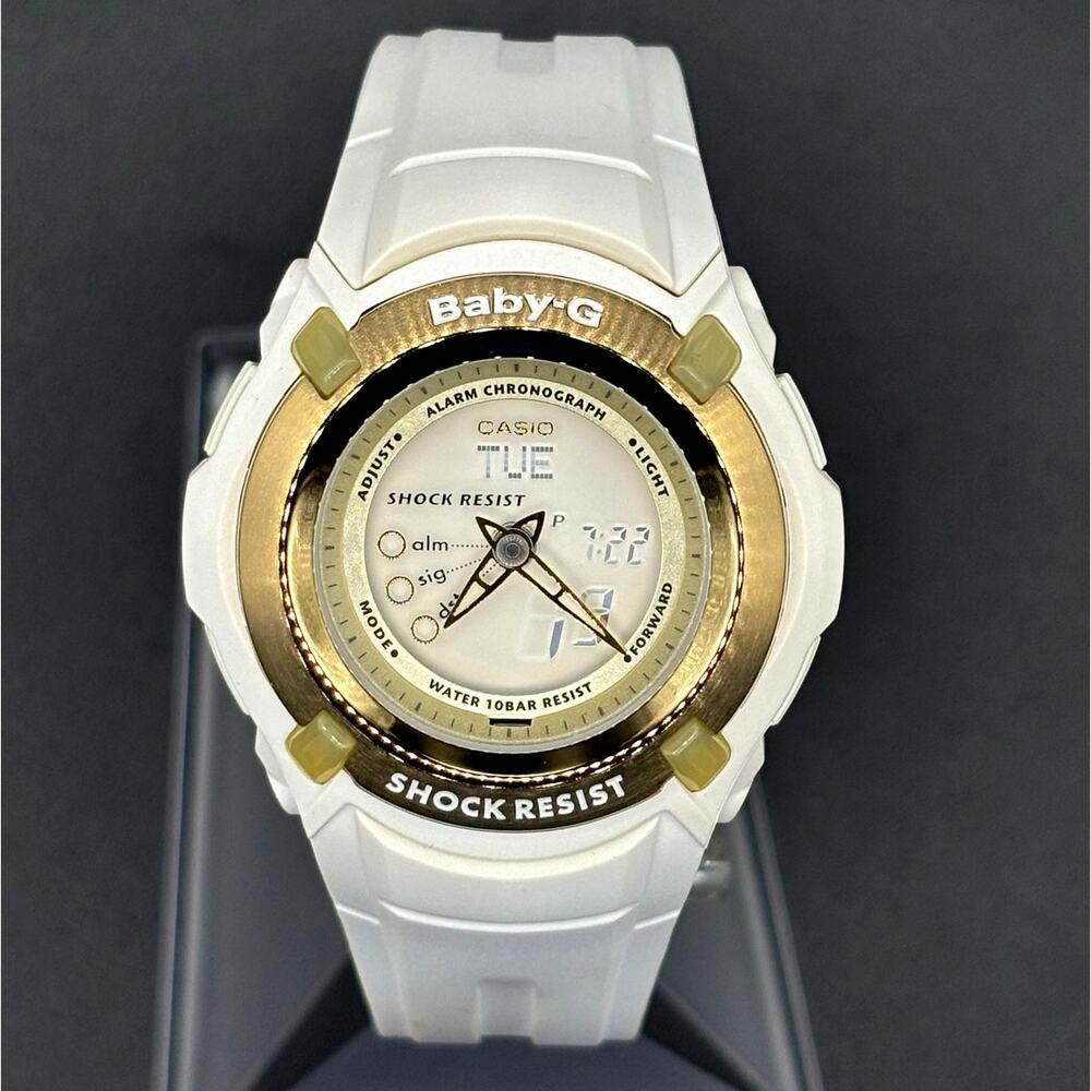 Casio Baby-G BG-70LV-7E LOV-06 Beige Gold Ana-Digi Display Watch Vintage